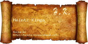 Heintz Kinga névjegykártya
